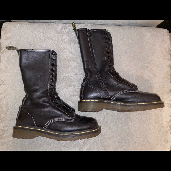 Dr. Martens 14-Eye Boots with side zipper - Picture 1 of 3